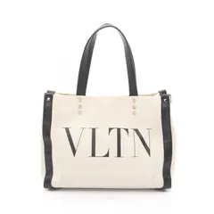 ヴァレンティノ・ガラヴァーニ Valentino Garavani トートバッグ VLTNロゴ ロックスタッズ ホワイト/ブラック キャンバス レザー ロゴ スタッズ トート レディースのサムネイル