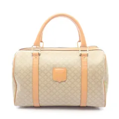セリーヌ CELINE ハンドバッグ マカダム ベージュ/ブラウン PVCコーティングキャンバス レザー マカダム ミニボストン レディース Used B