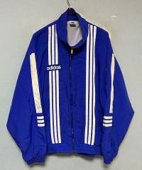 古着 80s adidas BIG ロゴ ジャケット パーカー 青 スポーツ - メルカリ