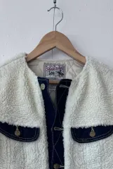 Lee レディース ノーカラー キルティング ブークレ ジャケット M サイズ