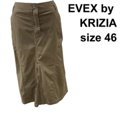 ◇ エヴェックスバイクリツィア EVEX フレアスカート ロング丈 フロントジップ ステッチワーク ブラウン 綿 46 3L 15号 レディース Z6C060のサムネイル