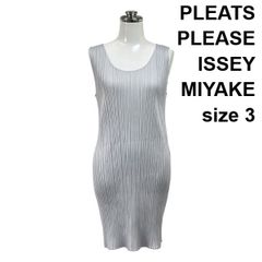PLEATS PLEASE ワンピース ノースリーブ スリット サイズ3 - メルカリ