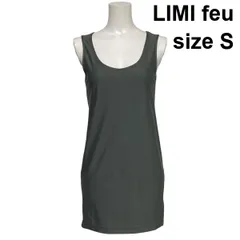 ◇ リミフゥ LIMI feu ミニワンピース ノースリーブ Uネック サイドジップ Iライン チャコールグレー S 7号 レディース S6D759のサムネイル