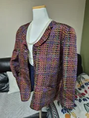 ハイクオリティ LINE カラー芸術 ルーズフィット ジャガード ジャケット