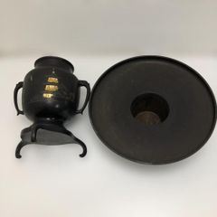 薄端 唐銅 花器 生け花用 双耳 三重塔 蒔絵 和風 花台 フラワーベース 華道具 茶道具 置物 オブジェ インテリア 飾り台 和モダン ディスプレイ 華道具 花器 銅器 花瓶 伝統工芸 縁起物 260416-7T 薄端 唐銅 花器 生け花用 双耳 三重塔 蒔絵 和風 花台 フラワーベース