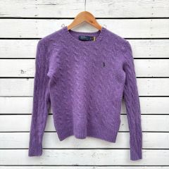 美品✨ラルフローレン 2025SS ケーブルニットコットン ラベンダー XL
