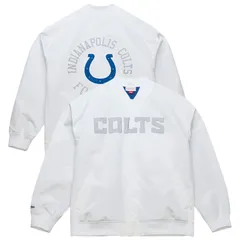 ミッチェルネス メンズ アウター ジャケット・ブルゾン Mens Mitchell Ness White Indianapolis Colts Double Clutch Raglan FullSnaのサムネイル