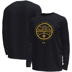 アンダーアーマー メンズ トップス Tシャツ Mens Under Armour Black Notre Dame Fighting Irish The Bend Stretch Long Sleeve TShirt Ntd Black ブラック