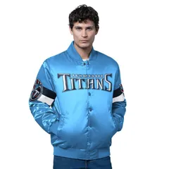 スターター メンズ アウター ジャケット・ブルゾン サテン Menstarter Light Blue Tennessee Titans Triple Option Satin Varsity Fulのサムネイル