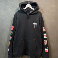 Stussy ワールドツアー パーカー ブラック S - メルカリ