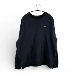 XL) UNDER ARMOUR アンダーアーマー スモールロゴ 起毛 スウェット ブラック