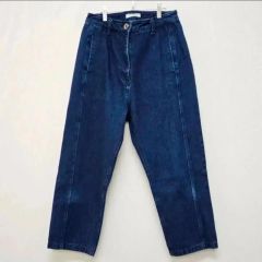 美品◇ista-ire イスタイーレ コットンリネン デニムパンツ イージー