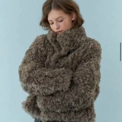 JSELF Curly Fur Coat ivory - メルカリ