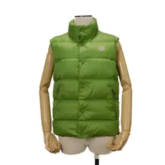 MONCLER モンクレール ジード 0 ロゴ ワッペン ジレ ボタン ファスナー ペッパージャパン ナイロン ラトグリーン ダウンベスト 43330 50 68959