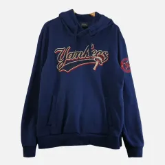 MLB ネイビー メンズ フーディー Tシャツ L 105 M8133