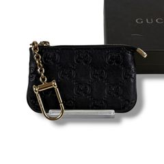 ☆GUCCI シマ コインケース キーリング レザー チェーン - メルカリ