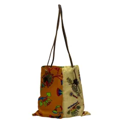 manipuri(マニプリ) ショルダーバッグ美品  - ブラウン×ベージュ×マルチ 巾着型 レザー