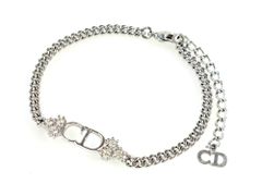 Christian Dior ディオール ロゴブレスレット 喜平 ラインストーン CDロゴ ブレスレット GP ラインストーン ゴールド クリア クリスチャン