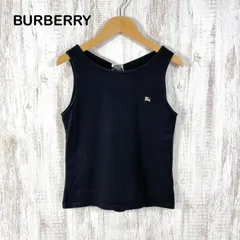 00s BURBERRY LONDON バーバリーロンドン ホースロゴ刺繡 ノバチェックリボン タンクトップ ブラック レディース ノースリーブ トップス y2k 平成ギャル