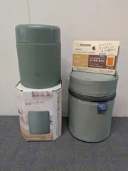 【新品】象印　ステンレススープジャー　マホービン　SW-KA40-GM　専用スープジャーポーチ　SW-PB01　400ml　シームレスせん　お手入れ簡単　E736