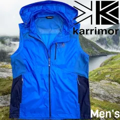 Karrimor カリマー 撥水 メッシュ切替 フード付 ジップアップ フーデッド ベスト ジャケット マウンテンパーカー トレッキング アウトドア メンズ 1KAVSM5001BL ブルー▲010▼00819k18