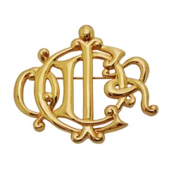 【6jdb0578-k】クリスチャンディオール ブローチ エンブレム GPメッキ ゴールド【中古】レディース