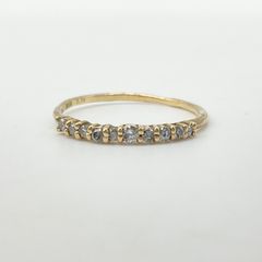 e.m. イーエム ハーフエタニティリング 指輪 18金 K18YG ダイヤモンド0.11ct 9号 総重量0.9g イエローゴールド【中古】Bランク　5_449