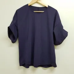 M01-14 n`Or LABEL ノアールレーベル 多機能袖タックTシャツ カットソー ネイビー Fのサムネイル