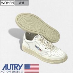 [정가 35,200엔(부가세 포함)]AUTRY-오토리-업그레이드한 럭셔리로 품위 1 다리!두꺼운 EVA 소재의 깔창 & 파일 소재로 쾌적한 신었을 때의 감촉 레더 스니커[MADALST-메달리스트-] 성조기 소가죽 구두 슈즈 화이트 레이디