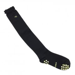 [Brand New] Estroso High Socks, Black x Yellow, Logo Embroidery, Ruffled Cuff, Women's Golf Wear
