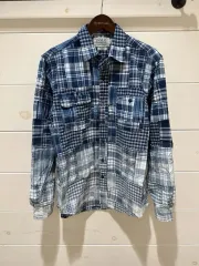 XL ポロ ラルフローレン メンズ インディゴ マルチ パッチワーク シャツ クラシックフィット