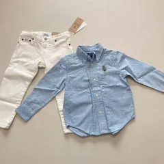 ポロラルフローレン キッズ シャツ+ホワイトジーンズ(新品)