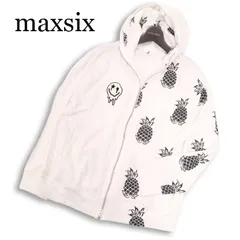 22SS★ maxsix × B'2nd マックスシックス × ビーセカンド コラボ★ 通年 パイナップル パイル パーカー Sz.M メンズ 白のサムネイル