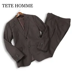 gem TETE HOMME テットオム 通年 総裏★ ストレッチ スリム マイクロチェック セットアップ スーツ Sz.6 メンズのサムネイル