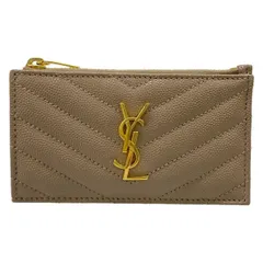 SAINT LAURENT PARIS(サンローランパリ) コインケース美品  モノグラムフラグメント 607915 グレーベージュ レザー