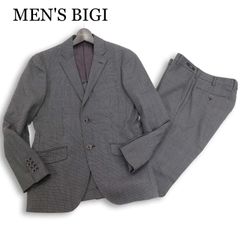 ■極美品■メンズビギ スーツ セットアップ 3ピース ヘリンボーン シルク混 L □極美品□メンズビギ スーツ セットアップ 3ピース ヘリンボーン