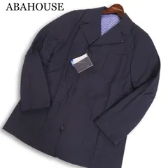 【新品 90s~00s】 ABAHOUSE アバハウス 春夏 シアサッカー★ カバーオール ワーク ジャケット Sz.2 メンズ ネイビー