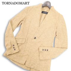美品 トルネードマート ストール付リネンジャケット ベージュ M 麻100