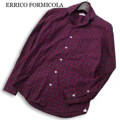 イタリア製★ ERRICO FORMICOLA エリコフォルミコラ 通年★ 長袖 チェック柄 ホリゾンタルカラー シャツ Sz.XS メンズのサムネイル