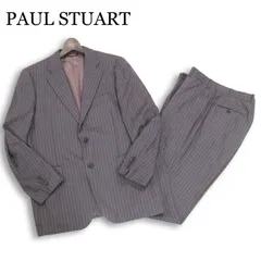 PAUL STUART ポール・スチュアート 通年 総裏★ ストライプ セットアップ スーツ Sz.48L メンズ グレー ビジネスのサムネイル