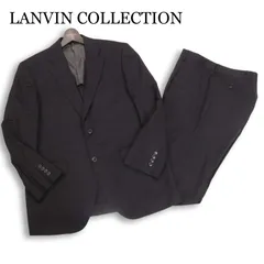 LANVIN COLLECTION ランバン コレクション 通年 背抜き★ シャドーストライプ セットアップ スーツ Sz.R48　メンズ 黒のサムネイル
