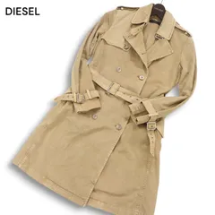 DIESEL ディーゼル 通年★ ヘビーコットン ツイル トレンチコート Sz.XXS メンズ ベージュのサムネイル