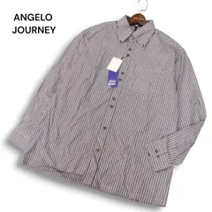【新品 未使用】 ANGELO JOURNEY アンジェロ ジャーニー 通年★ 長袖 ストライプ ボタンダウン シャツ Sz.LL メンズ 日本製のサムネイル