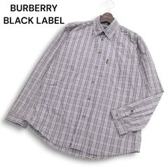 BURBERRY BLACK LABEL ノバチェック ホースロゴ 長袖シャツL - メルカリ