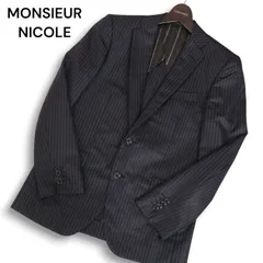 MONSIEUR NICOLE ムッシュ ニコル 通年 背抜き★ ストライプ テーラード ジャケット Sz.44 メンズ