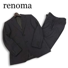 renoma レノマ 3ピーススーツ セットアップ グレー×シャドーストライプ