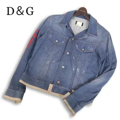 D＆G ドルチェ&ガッバーナ 通年 USED加工★ トラッカー デニム ジャケット Gジャン Sz.M メンズ イタリア製