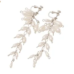 【新品】 イヤリング レディース アクセサリー パール ラインストーン パーティー 華やか ビジュー 2次会 1.5次会 10 20 30 40 50 代 ERT39619 (SILVER) 1