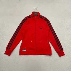 90 アディダス レディース 赤黒 ファイヤーバード ジャージ 90 バックロゴ