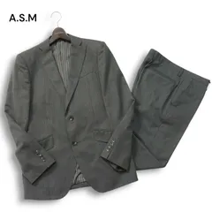 A.S.M アトリエサブ メン 通年 総裏★ ストライプ セットアップ スーツ Sz.50 メンズ グレー ビジネスのサムネイル